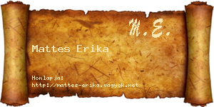 Mattes Erika névjegykártya